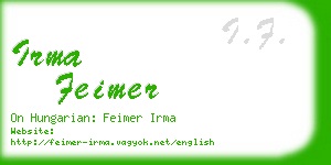irma feimer business card